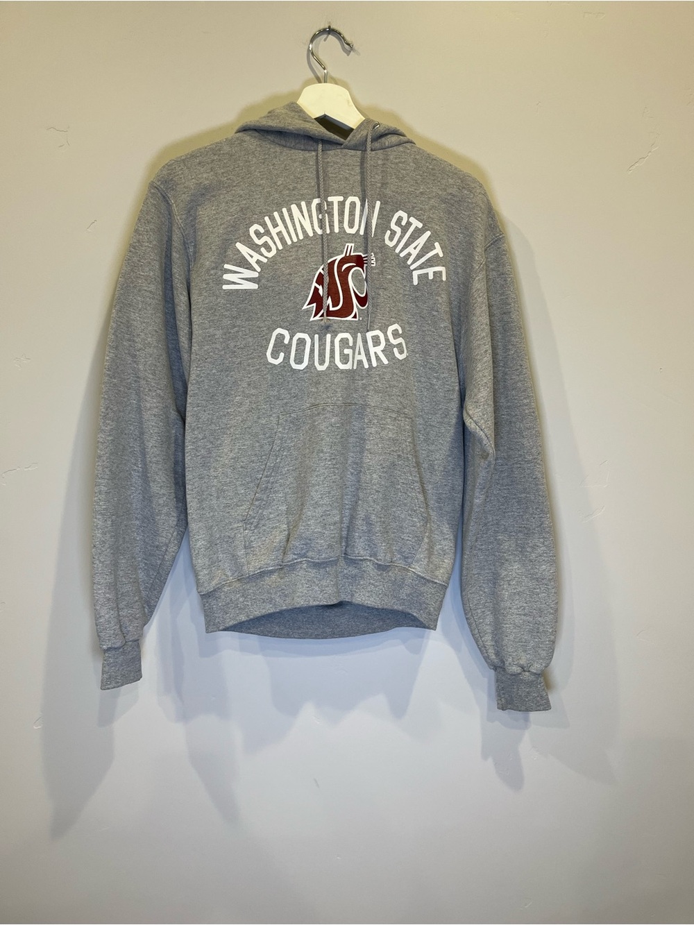 Champion Gray Washington State Cougars Pullover Hoodie with Maroon Logo